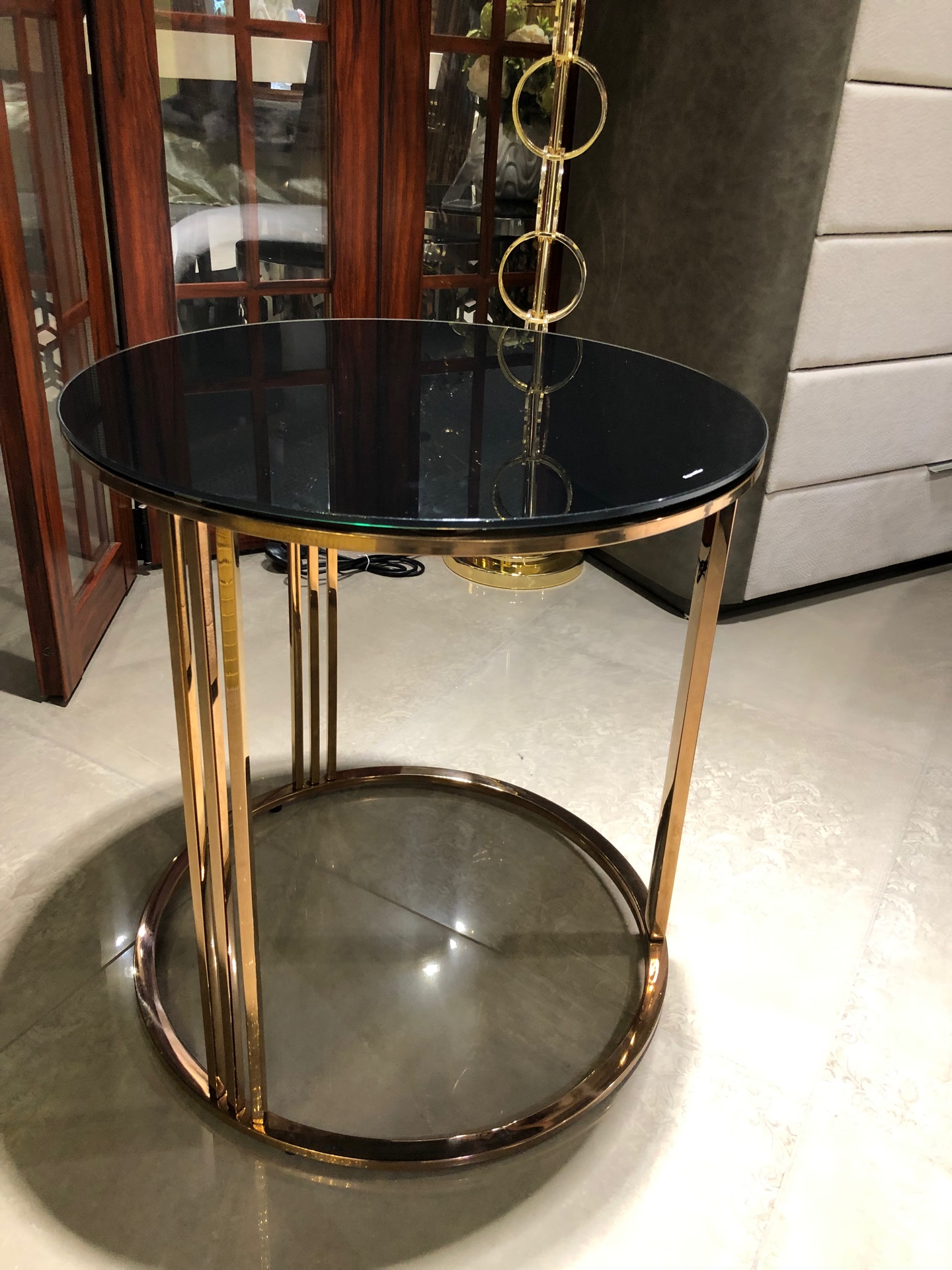 Стол кофейный Round Gold&Black