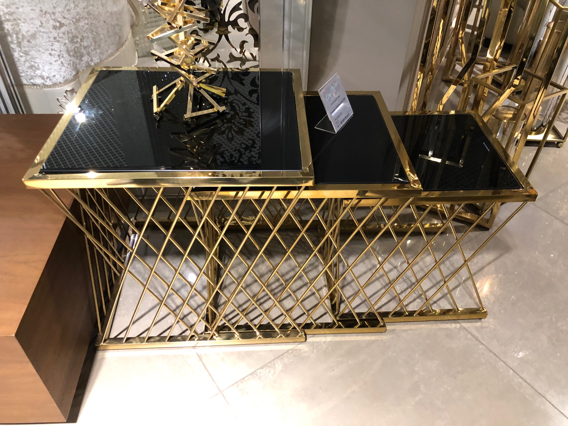 Столики кофейные HF-Z05 (3 шт) Gold&Black
